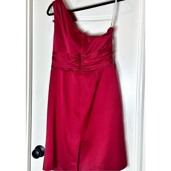 David’s Bridal red one shoulder mini formal dress size 10 - Picture 6 of 9